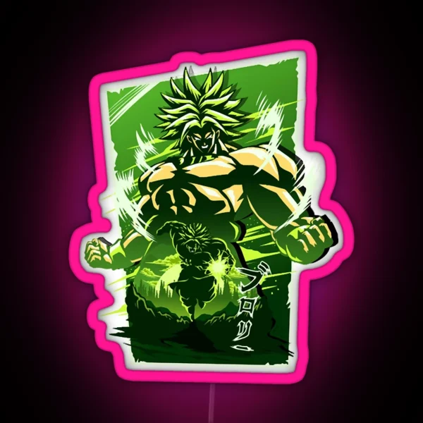 Broly Minimalistic Art RGB Neon Sign