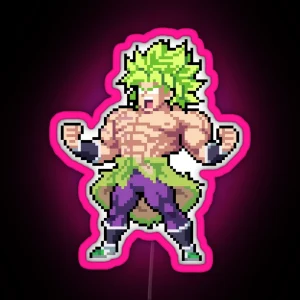 Broly Super Full Power Super Saiyan Pixel Edition RGB Neon Sign