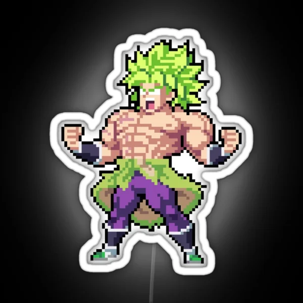 Broly Super Full Power Super Saiyan Pixel Edition RGB Neon Sign