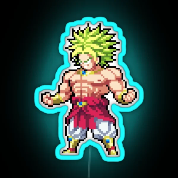 Broly Z Legendary Super Saiyan Pixel Edition RGB Neon Sign