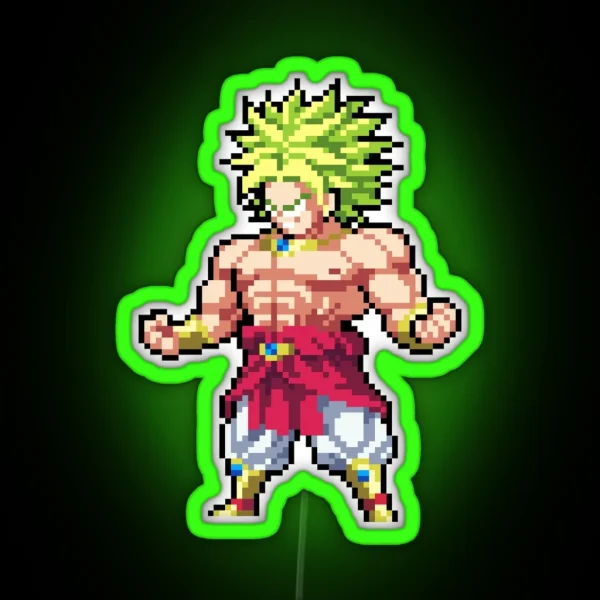 Broly Z Legendary Super Saiyan Pixel Edition RGB Neon Sign