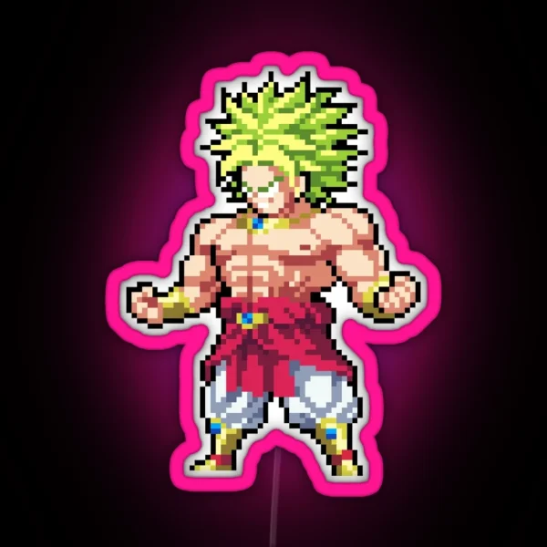 Broly Z Legendary Super Saiyan Pixel Edition RGB Neon Sign