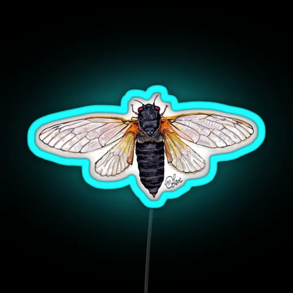 Brood X Cicada RGB Neon Sign