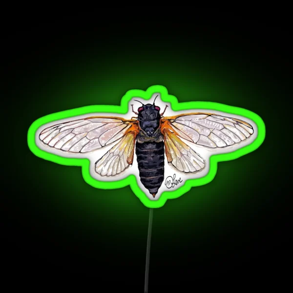 Brood X Cicada RGB Neon Sign