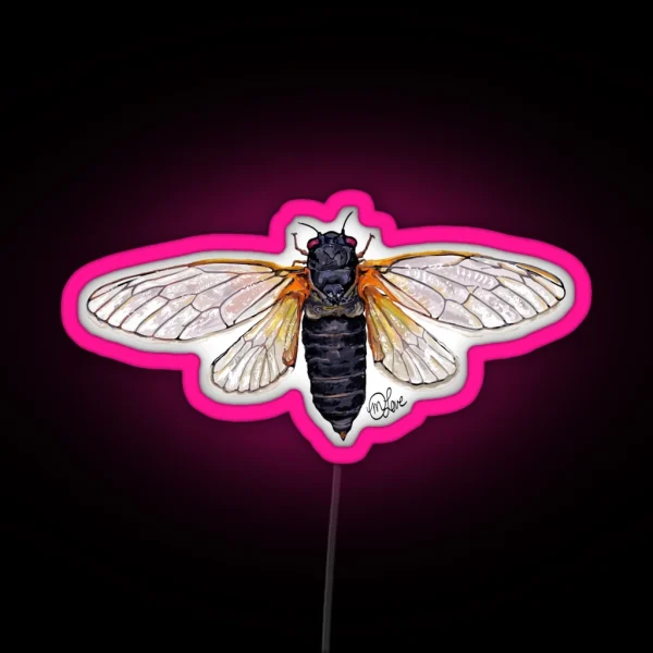 Brood X Cicada RGB Neon Sign