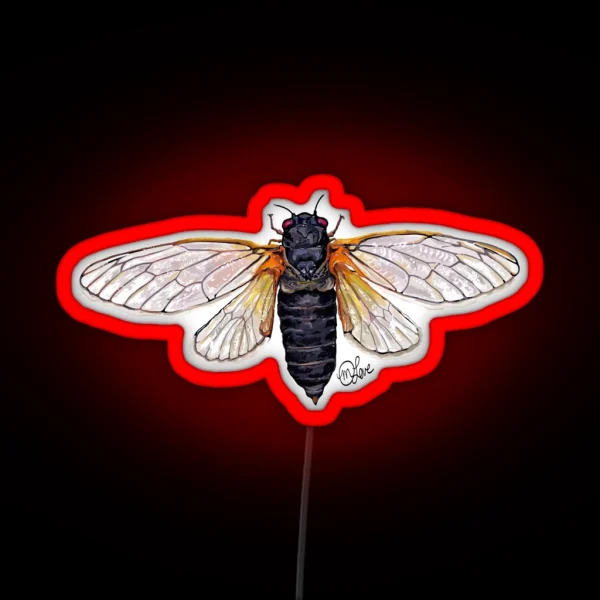 Brood X Cicada RGB Neon Sign