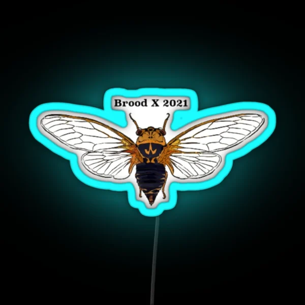 Brood X Giant Cicadas 2021 Led RGB Neon Sign