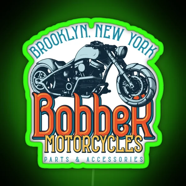 Brooklyn Bobber Motorcycle RGB Neon Sign