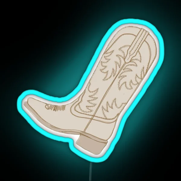Brown Cowboy Boot RGB Neon Sign