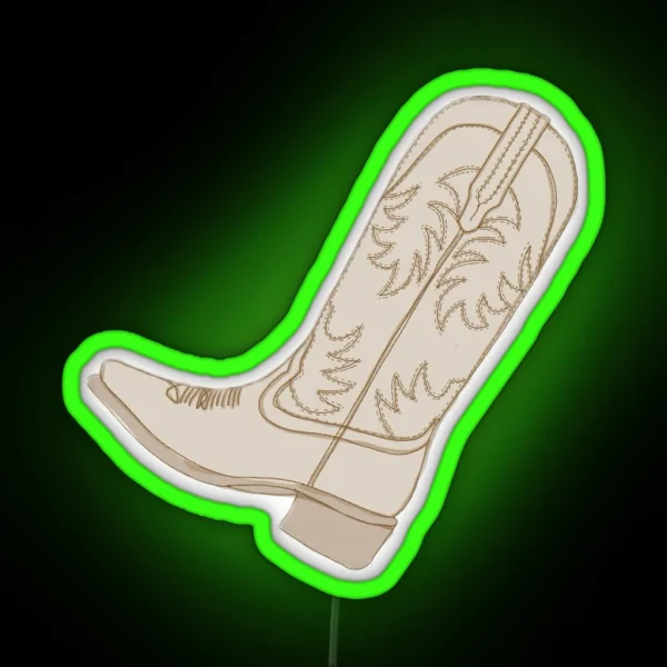 Brown Cowboy Boot RGB Neon Sign