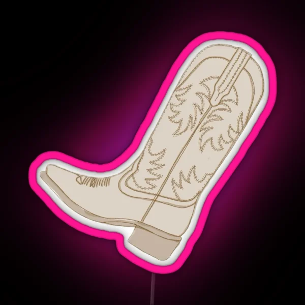 Brown Cowboy Boot RGB Neon Sign