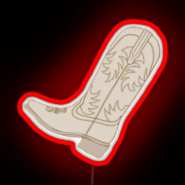 Brown Cowboy Boot RGB Neon Sign
