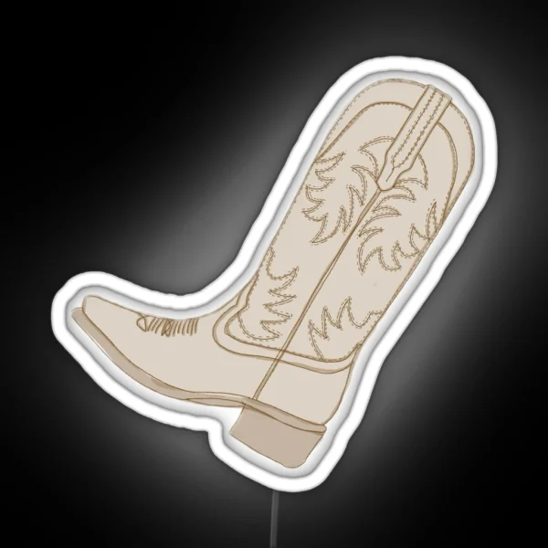 Brown Cowboy Boot RGB Neon Sign