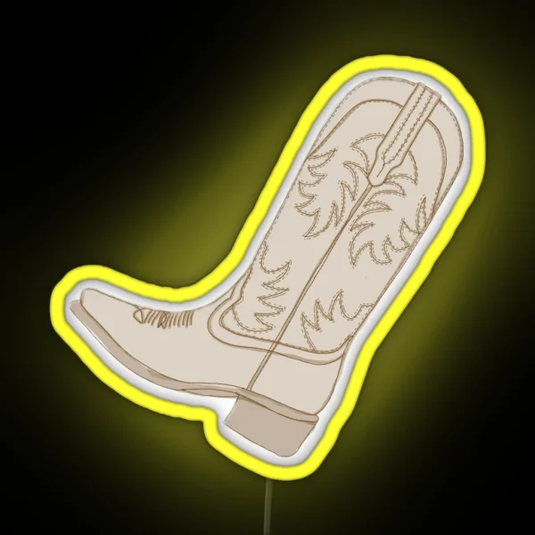 Brown Cowboy Boot RGB Neon Sign