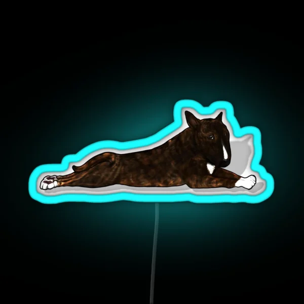 Bruce The Brindle Bull Terrier RGB Neon Sign