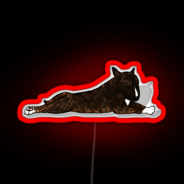Bruce The Brindle Bull Terrier RGB Neon Sign