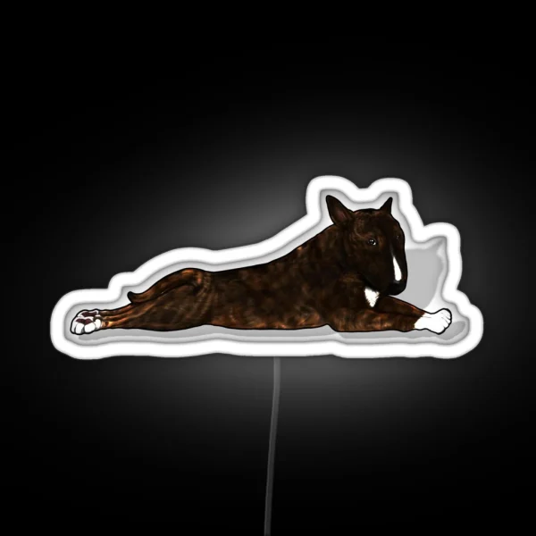Bruce The Brindle Bull Terrier RGB Neon Sign