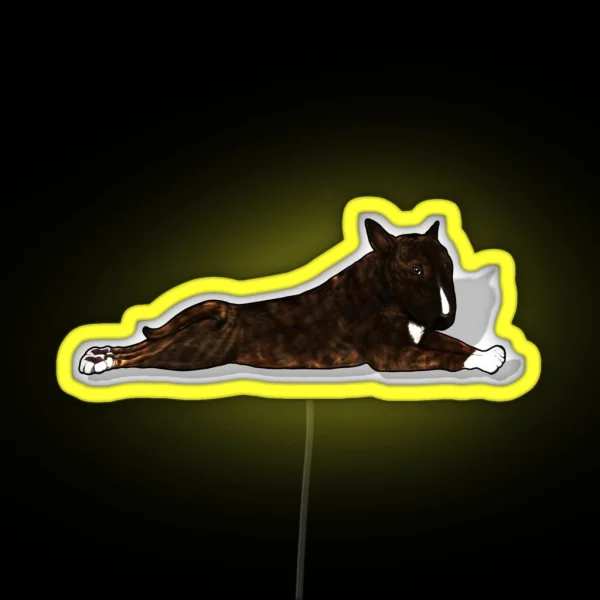 Bruce The Brindle Bull Terrier RGB Neon Sign