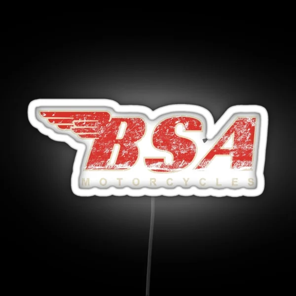 BSA Motorcycle Distressed Design Logo Led RGB Neon Sign