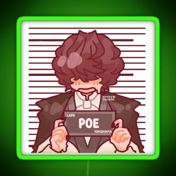 BSD Edgar Allan Poe Barbie Meme RGB Neon Sign