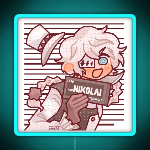 BSD Nikolai Gogol Barbie Meme RGB Neon Sign