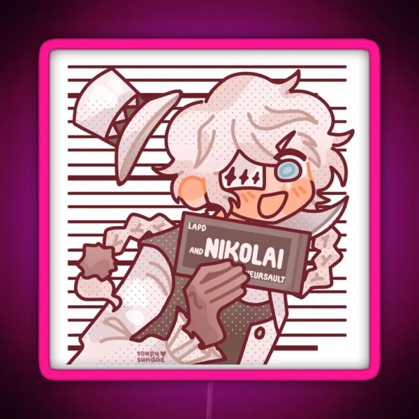 BSD Nikolai Gogol Barbie Meme RGB Neon Sign