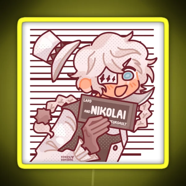 BSD Nikolai Gogol Barbie Meme RGB Neon Sign