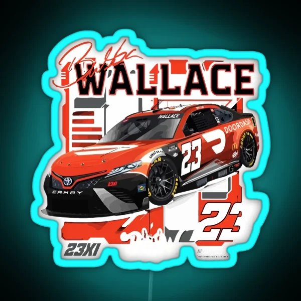 Bubba Wallace 23 Nascar Racing Car RGB Neon Sign