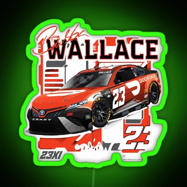 Bubba Wallace 23 Nascar Racing Car RGB Neon Sign