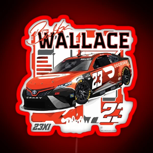Bubba Wallace 23 Nascar Racing Car RGB Neon Sign