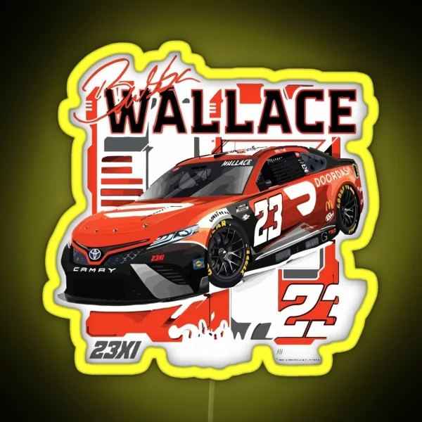 Bubba Wallace 23 Nascar Racing Car RGB Neon Sign