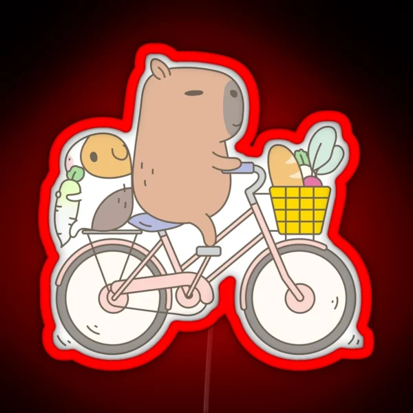Bubu The Guinea Pig Biking RGB Neon Sign