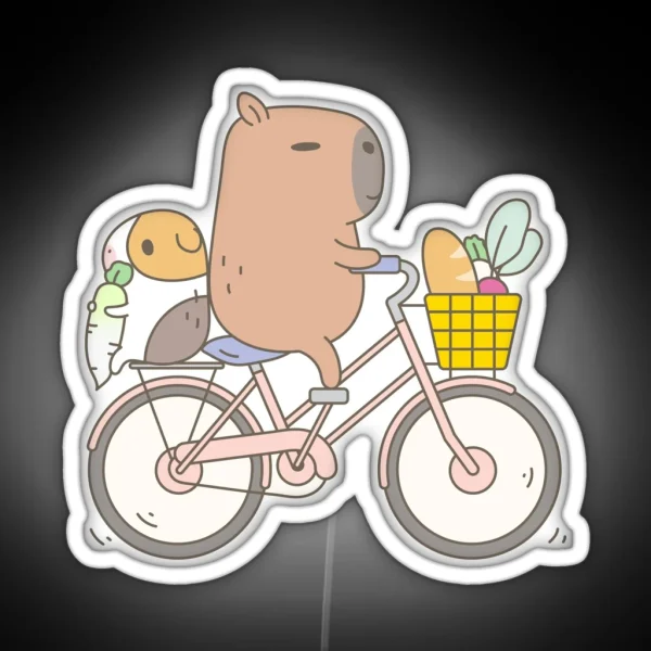 Bubu The Guinea Pig Biking RGB Neon Sign