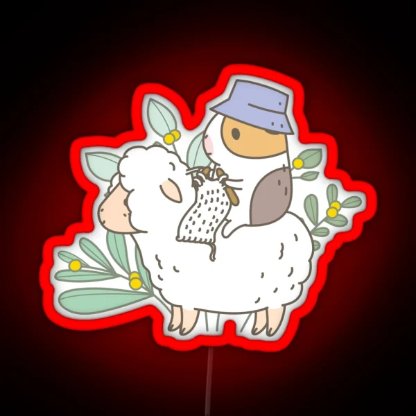 Bubu The Guinea Pig Knitting RGB Neon Sign