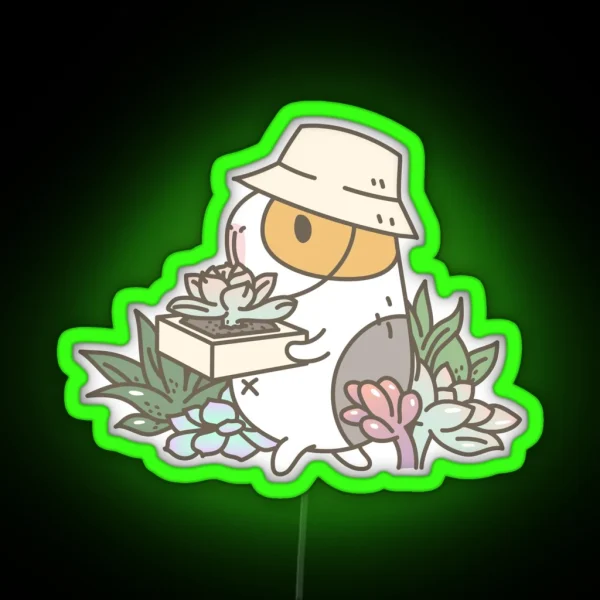 Bubu The Guinea Pig Succulent Love RGB Neon Sign