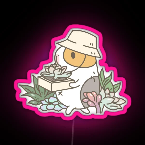 Bubu The Guinea Pig Succulent Love RGB Neon Sign