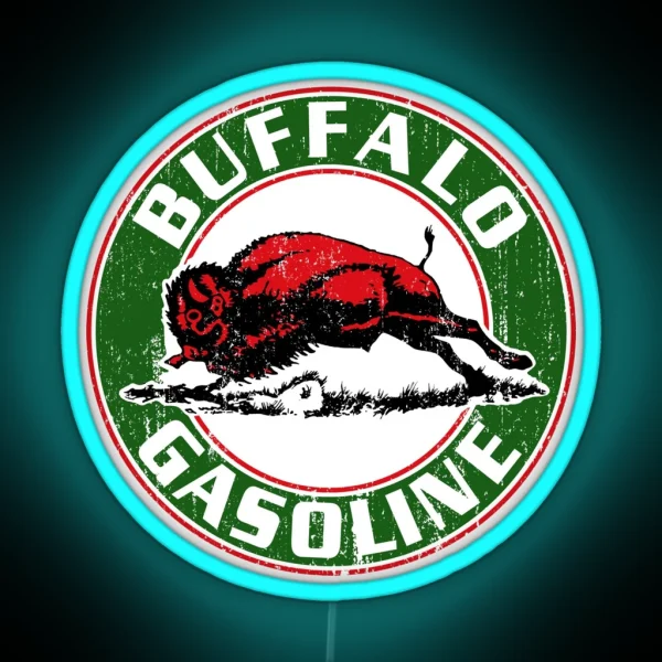 Buffalo Gasoline RGB Neon Sign