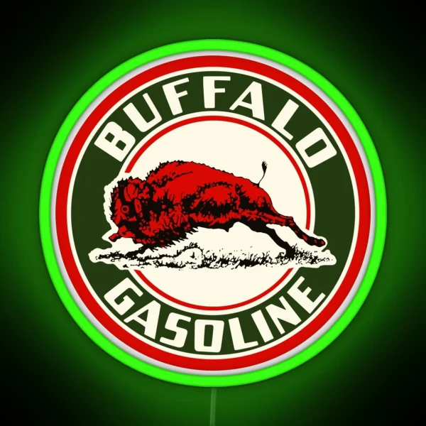 Buffalo Gasoline Vintage Sign Reproduction RGB Neon Sign