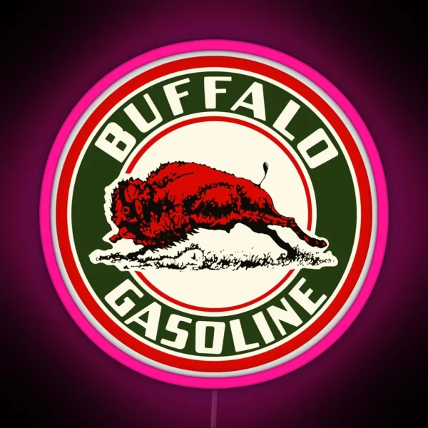 Buffalo Gasoline Vintage Sign Reproduction RGB Neon Sign