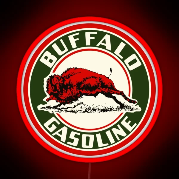Buffalo Gasoline Vintage Sign Reproduction RGB Neon Sign