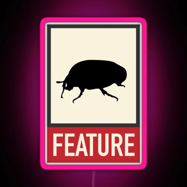 Bug Feature Web Humor Hacker Developer Geek RGB Neon Sign