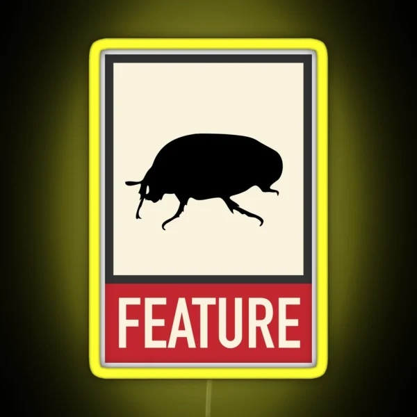 Bug Feature Web Humor Hacker Developer Geek RGB Neon Sign