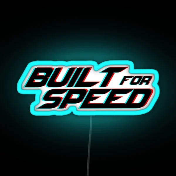 Built For Speed Glitched Cool Motorcycle Helmet Led RGB Neon Sign