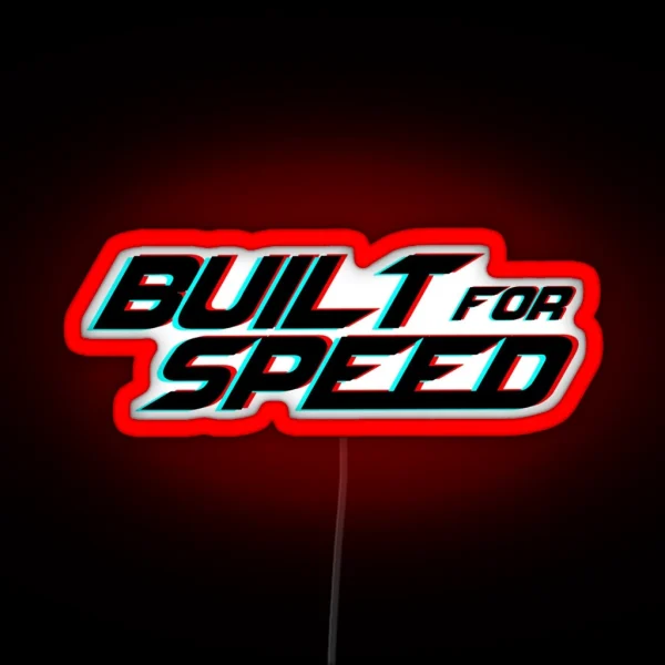 Built For Speed Glitched Cool Motorcycle Helmet Led RGB Neon Sign