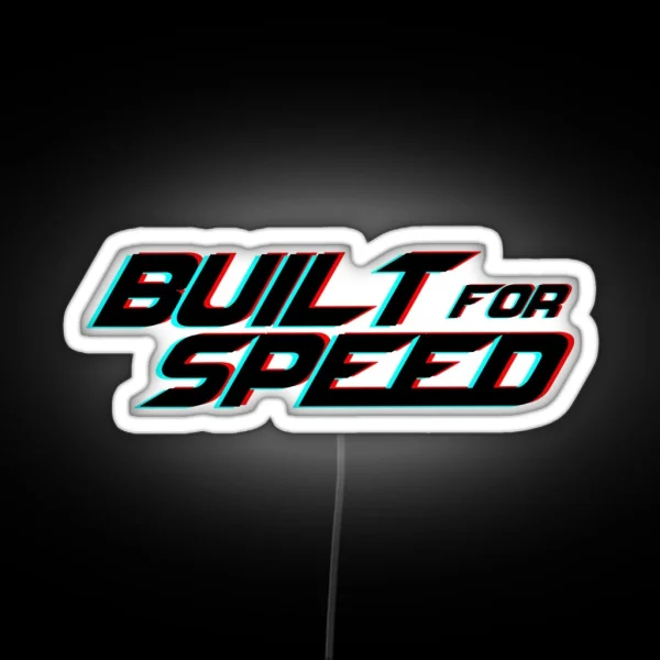 Built For Speed Glitched Cool Motorcycle Helmet Led RGB Neon Sign