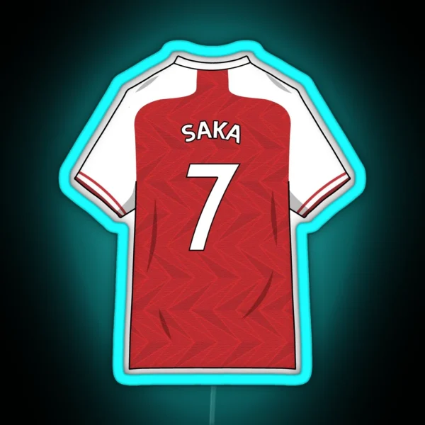 Bukayo Saka 2021 Jersey RGB Neon Sign