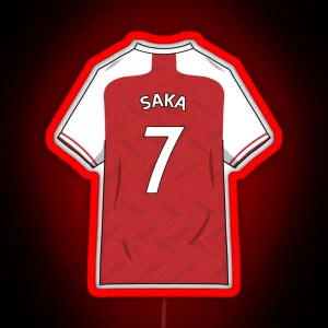 Bukayo Saka 2021 Jersey RGB Neon Sign