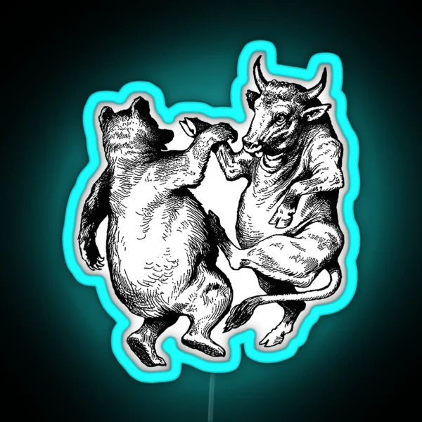Bull And Bear RGB Neon Sign
