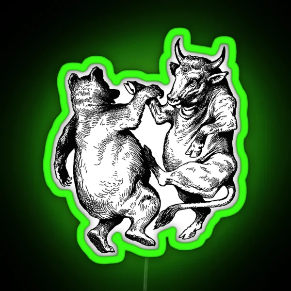 Bull And Bear RGB Neon Sign