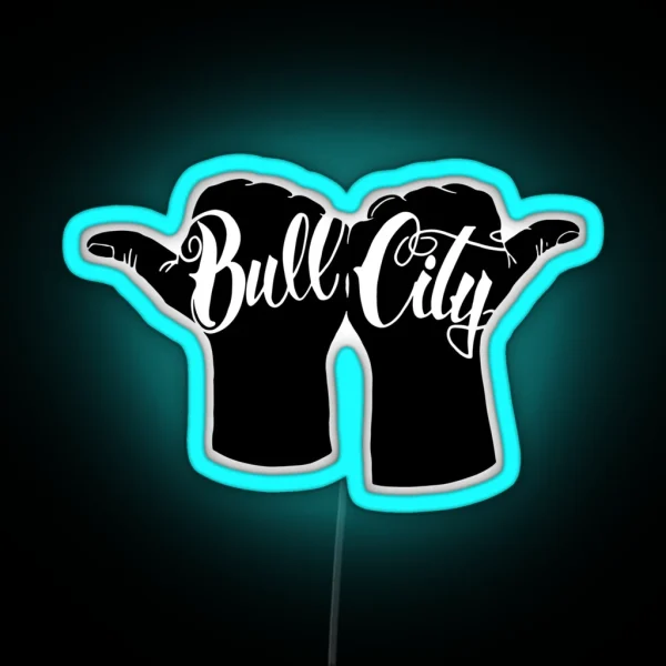 Bull City Durham North Carolina RGB Neon Sign